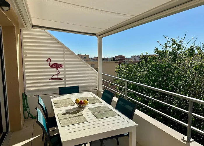 Le Flamingo - A 300 M - Terrasse - Climatisation Апартаменты Нарбонн-Пляж